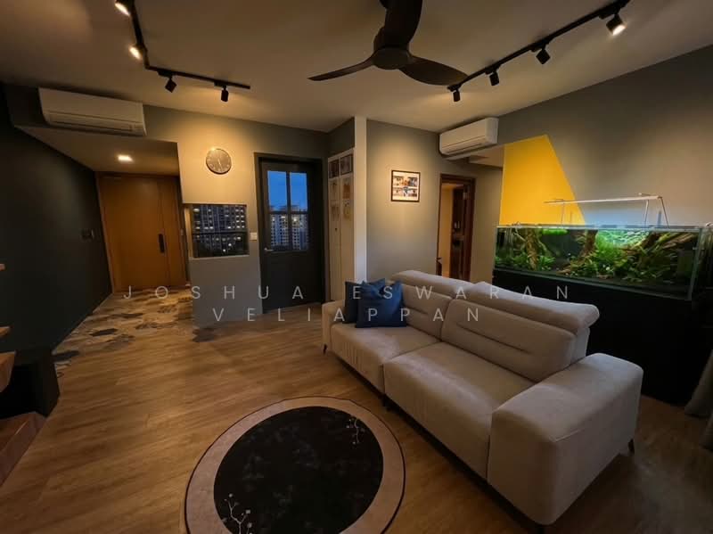 Austville Residences, 11 Sengkang East Avenue, 3 Bedrooms, 1,033 sqft, Executive Condominium For Sale, by Joshua Eswaran Veliappan, 500122147 - Living Room (Night) - PropertyGuru.com.sg