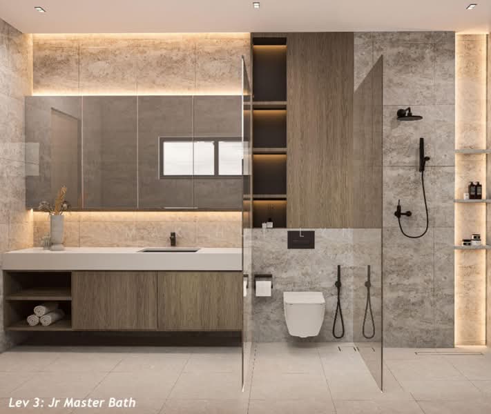 TOP Soon! Brand New 3.5 Storey Detached with Private Lift, Pool & Attic Along Jalan Tua Kong!, Jalan Tua Kong, 8 Bedrooms, 12,200 sqft, Detached House For Sale, by Mak Hui Lyn, 500122831 - Bathroom - PropertyGuru.com.sg