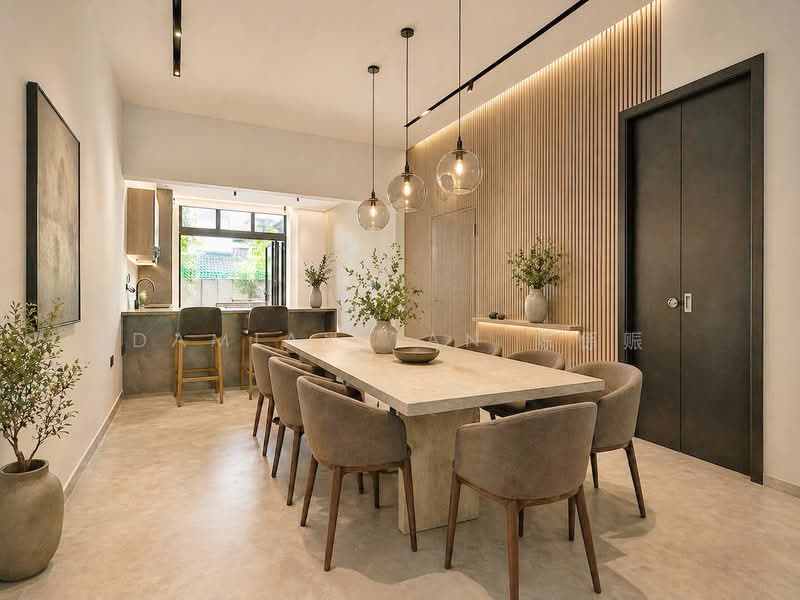 ⭐️ONLY BRAND NEW JUST TOP INTER TERRACE IN D10 | WITHIN 1KM TO HENRY PARK PRIMARY | NEAR MRT & MKT⭐️, Mount Sinai Road Grove Holland Jalan Kebaya Moonbeam Jelita Tenang Istimewa Maryland Ming Teck Greenleaf Sixth Haji Alias Namly Coronation Lim Tai See Allamanda Ampang Siantan Hua Guan Siantuan Lantana Lemon Lasia Lotus Lily Maple Cypress Fir Redwood, 5 Bedrooms, 4,574 sqft, Terraced House For Sale, by Damian Tan 陈係赈, 500122952 - Dining Room - PropertyGuru.com.sg