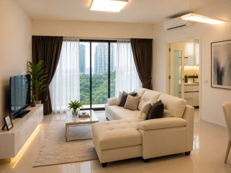 The Interlace, 180 Depot Road, Harbourfront / Telok Blangah, 2 Bedrooms, 1,044 sqft, Condominium For Rent, by Javier Ng 黄允健, 500123150 - Living Room - PropertyGuru.com.sg