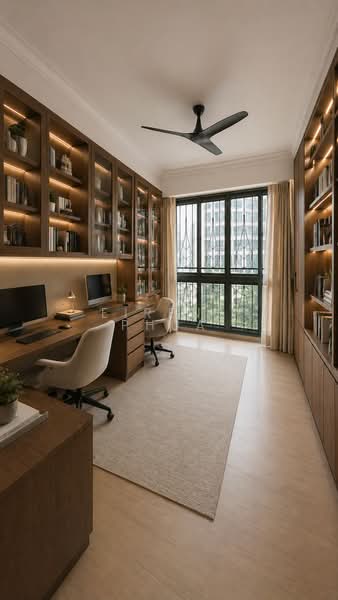 Yew Mei Green, 50 Choa Chu Kang North 6, 4 Bedrooms, 1,593 sqft, Condominium For Sale, by Eirene Phua, 500124011 - Home-staged Impression - Study Room - PropertyGuru.com.sg