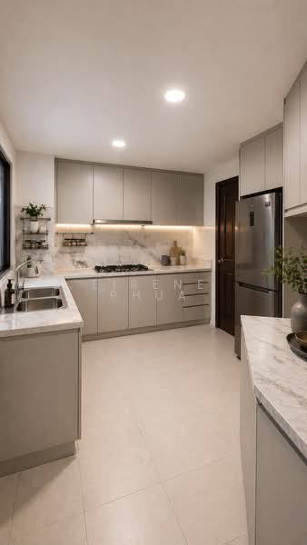 Yew Mei Green, 50 Choa Chu Kang North 6, 4 Bedrooms, 1,593 sqft, Condominium For Sale, by Eirene Phua, 500124011 - Home-staged Impression - Kitchen - PropertyGuru.com.sg