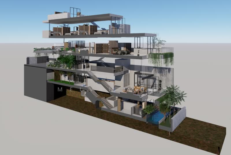 Modern CT 6 levels walking distance to MRT, , 5 Bedrooms, 7,940 sqft, Corner Terrace For Sale, by Melvin Chan, 500124199 - Exterior - PropertyGuru.com.sg