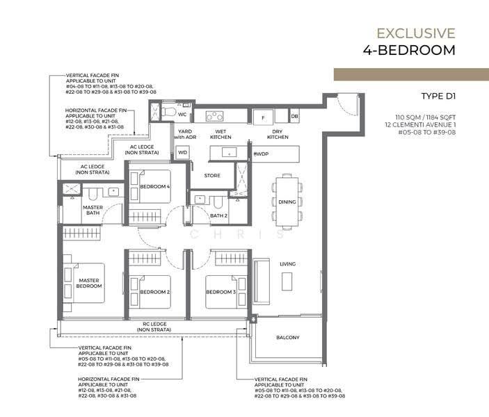 ELTA, 12 Clementi Avenue 1, Buona Vista / West Coast / Clementi New Town, 5 Bedrooms, 1,184 sqft, Apartment For Sale, by Chris Chua, 500124858 - PropertyGuru.com.sg