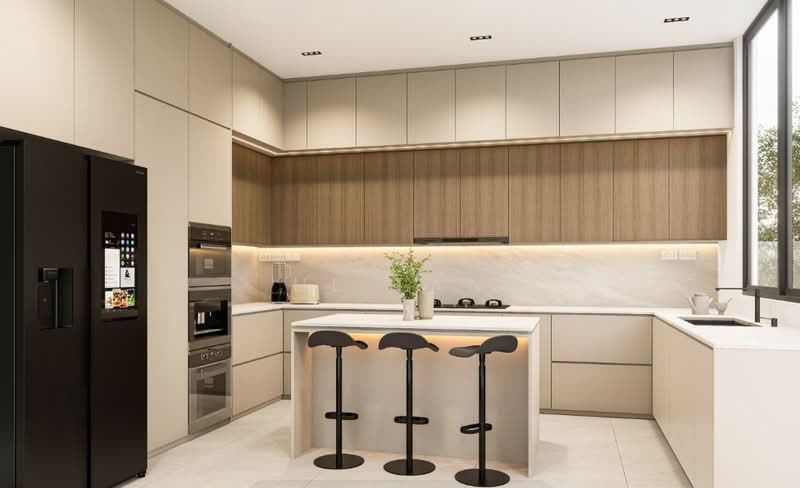 BRAND NEW MODERN LUXURY HOME, , 8 Bedrooms, 9,800 sqft, Detached House For Sale, by HL Tan, 500125871 - Wet Kitchen - PropertyGuru.com.sg