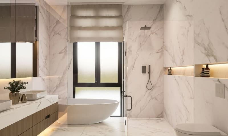 BRAND NEW MODERN LUXURY HOME, , 8 Bedrooms, 9,800 sqft, Detached House For Sale, by HL Tan, 500125871 - Master Bathroom - PropertyGuru.com.sg