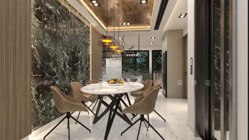 ❤️Brand New! Modern Corner Terrace in Kembangan Estate ❤️, Jalan Angin Laut, Jalan Bangsawan, Jalan Chempaka Kuning, Jalan Chempaka Puteh, Jalan Haji Salam, Jalan Kembangan, Jalan Malu-Malu, Jalan Pari Burong, Jalan Senang, Lorong Melayu, 6 Bedrooms, 5,885 sqft, Corner Terrace For Sale, by Grace LIONG 梁礜從, 500126603 - Dining Room - PropertyGuru.com.sg