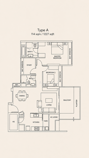 Montview, 63 Mount Sinai Drive, 2 Bedrooms, 1,227 sqft, Condominium For Sale, by Claire Tey, 500126690 - PropertyGuru.com.sg