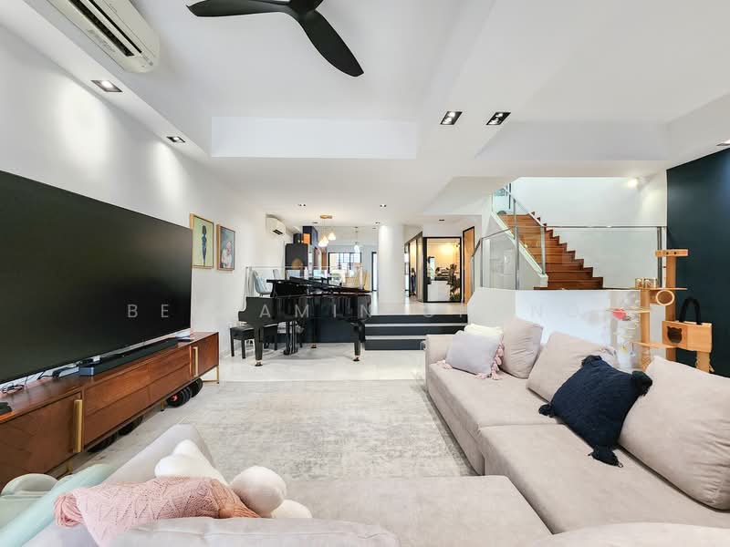 Stunning 5 Bedroom Renovated Terrace | Move-in | 999-yr | Near Kovan MRT, Jalan Arif, 5 Bedrooms, 3,500 sqft, Terraced House For Sale, by Benjamin Chong, 500127469 - Living Room - PropertyGuru.com.sg
