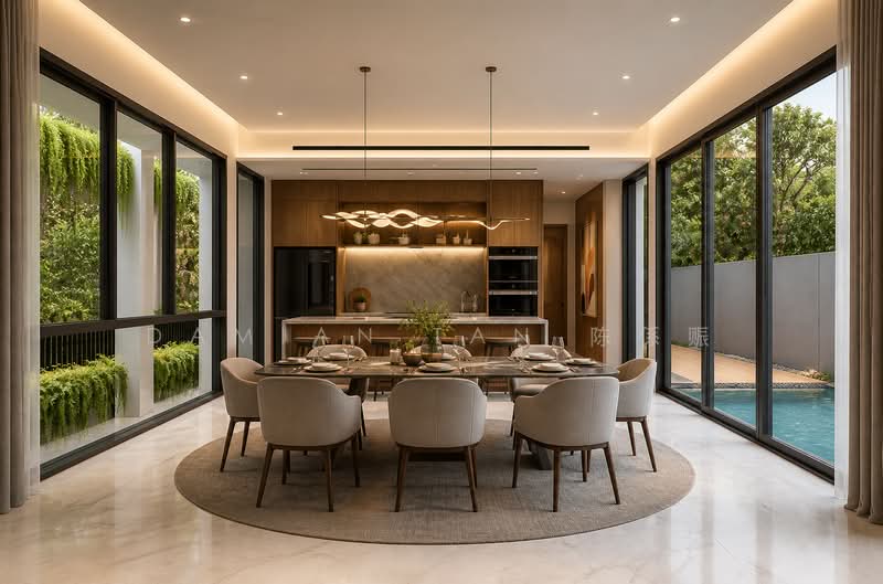 ⭐️TOP THIS YEAR BRAND NEW HOUSE WITHIN 1KM TO HENRY PARK PRIMARY SCHOOL!⭐️, Grove Drive Avenue Holland Mount Sinai Moonbeam Henry Park Jalan Kebaya Jelita Greenleaf Ming Teck Sixth Avenue Namly Lim Tai See Lotus Lasia Lemon Lily Redwood Maple Fir Cypress Cherry Oak Coronation, 6 Bedrooms, 12,239 sqft, Detached House For Sale, by Damian Tan 陈係赈, 500127612 - Dining Room - PropertyGuru.com.sg