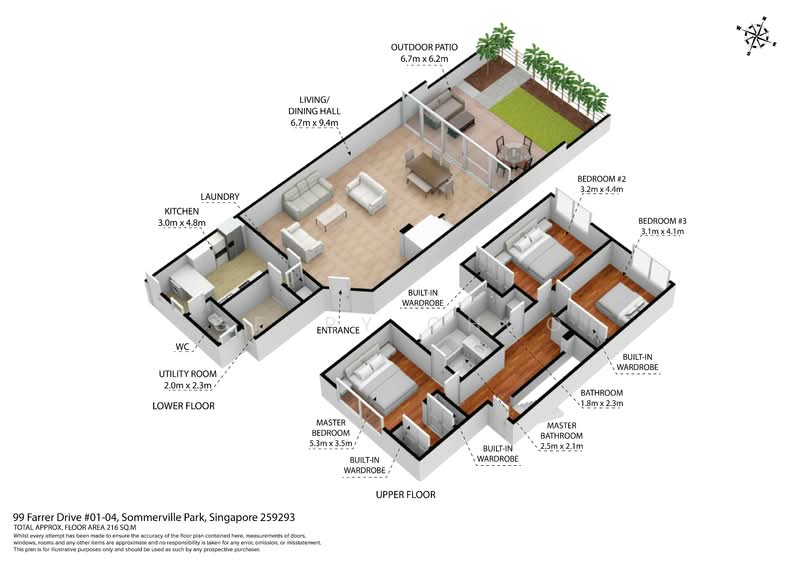 Sommerville Park, 99 Farrer Drive, 3 Bedrooms, 2,325 sqft, Condominium For Rent, by Gerry Choo, 500128267 - PropertyGuru.com.sg