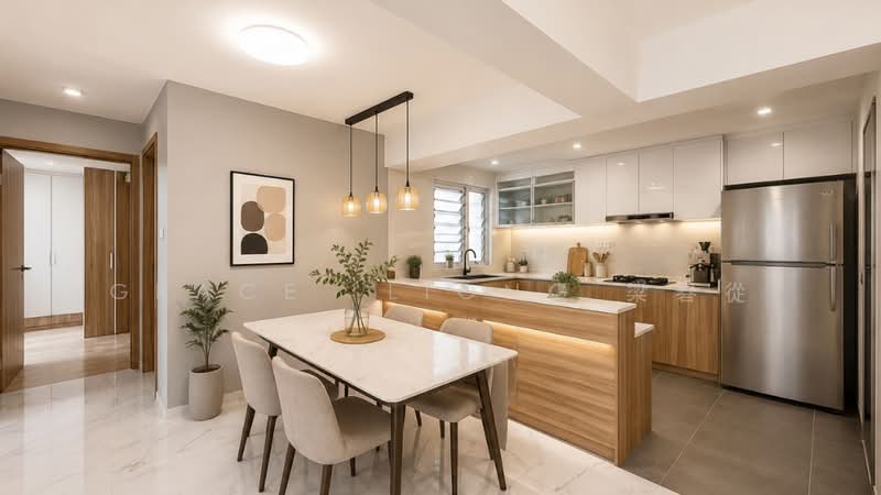 422A Northshore Drive, 422A Northshore Drive, 3 Bedrooms, 1,216 sqft, HDB Flat For Sale, by Grace  LIONG 梁礜從, 500128316 - Kitchen - PropertyGuru.com.sg