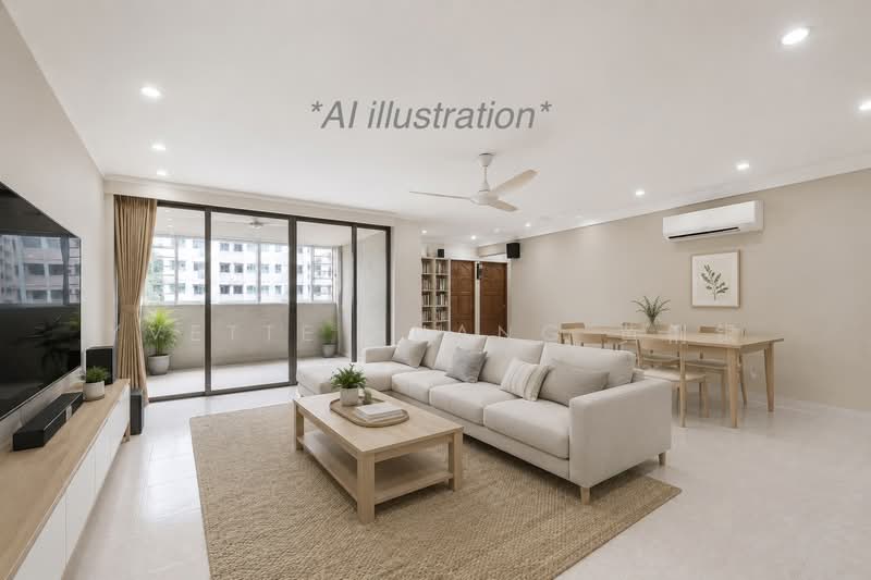 971 Hougang Street 91, 971 Hougang Street 91, 3 Bedrooms, 1,249 sqft, HDB Flat For Sale, by Yvette Huang 黄俐银, 500128491 - Living Room - PropertyGuru.com.sg