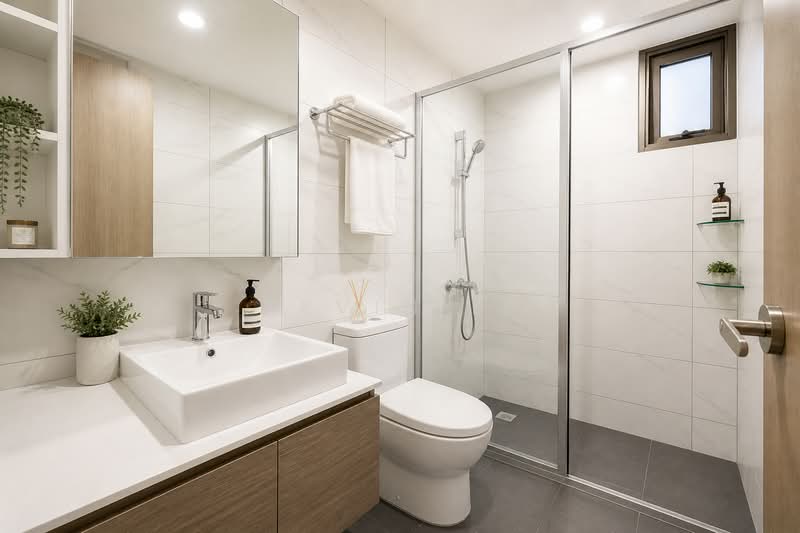 Treasure Crest, 60 Anchorvale Crescent, 3 Bedrooms, 1,076 sqft, Executive Condominium For Rent, by Kevin Li, 500130607 - Bathroom - PropertyGuru.com.sg