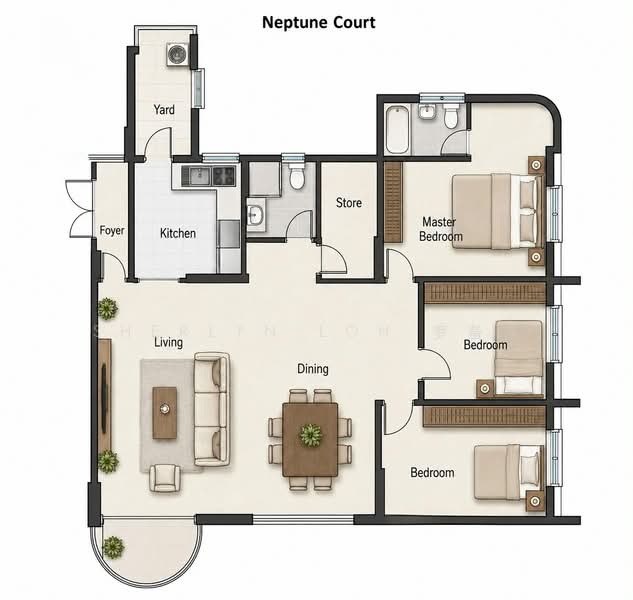 Neptune Court, 1 Marine Vista, 3 Bedrooms, 1,636 sqft, Apartment For Sale, by Sherlyn Loh 罗备渟, 500130963 - PropertyGuru.com.sg