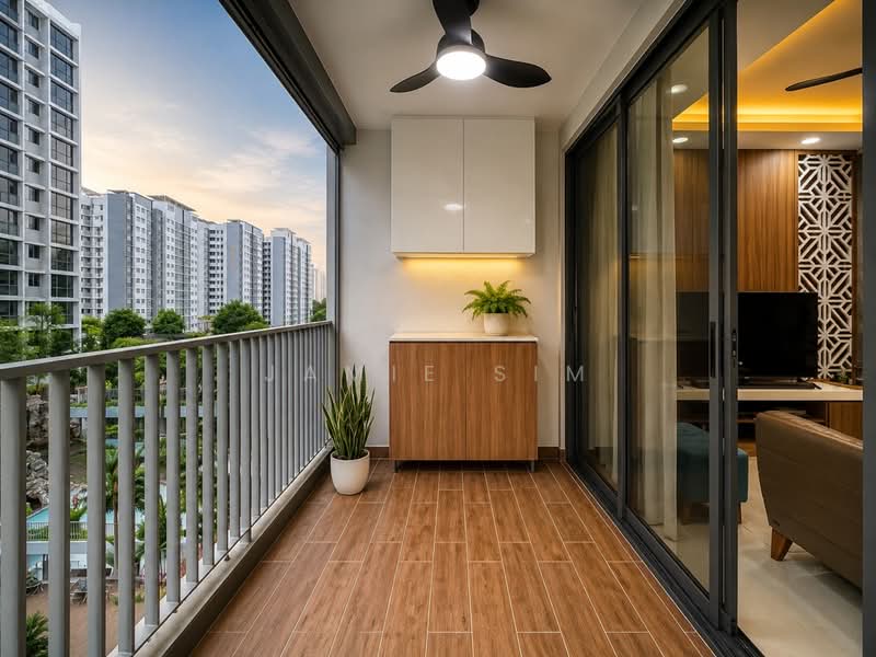 Twin Waterfalls, 120 Punggol Walk, 4 Bedrooms, 1,238 sqft, Executive Condominium For Sale, by Jamie Sim, 500131597 - Balcony - PropertyGuru.com.sg