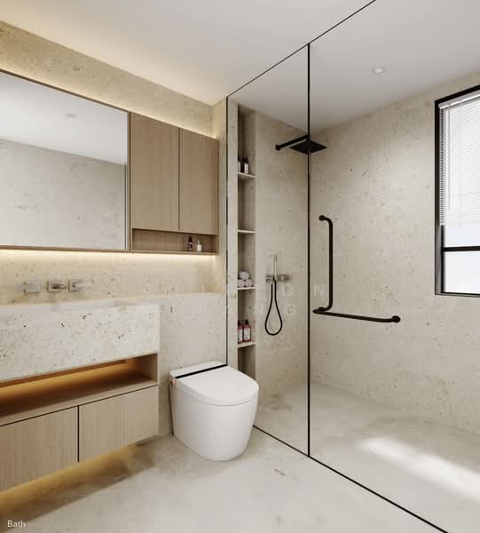 Fresh New Terrace 1km St Nics, Jalan Gelenggang, 6 Bedrooms, 5,780 sqft, Terraced House For Sale, by Clifton Liang, 500132177 - Bathroom - PropertyGuru.com.sg