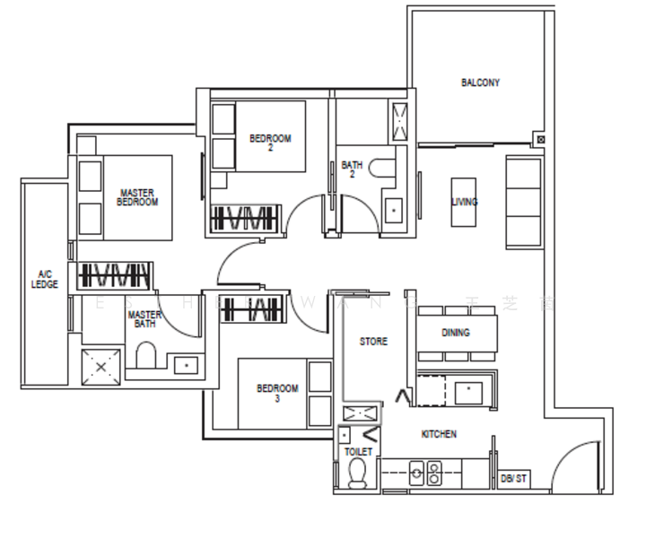 Sky Everton, 50 Everton Road, 3 Bedrooms, 915 sqft, Condominium For Rent, by Esther Wang 王芝茵, 500132193 - PropertyGuru.com.sg