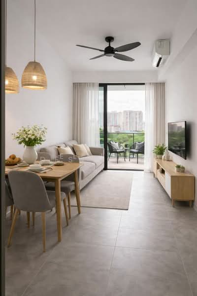 AMO Residence, 21 Ang Mo Kio Rise, 2 Bedrooms, 743 sqft, Condominium For Sale, by Elaine She, 500132335 - Living Room - PropertyGuru.com.sg