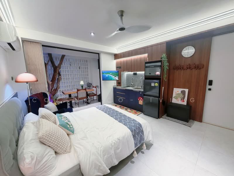 Newly Renovated Studio with indoor tree courtyard, , Studio, 350 sqft, Terraced House For Rent, by COZING CO-LIVING, 500133470 - Bedroom - PropertyGuru.com.sg