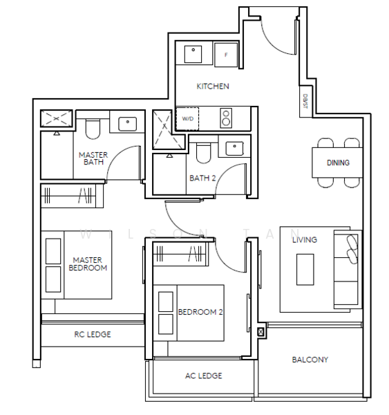 AMO Residence, 21 Ang Mo Kio Rise, 2 Bedrooms, 743 sqft, Condominium For Rent, by Wilson Tan, 500133886 - PropertyGuru.com.sg