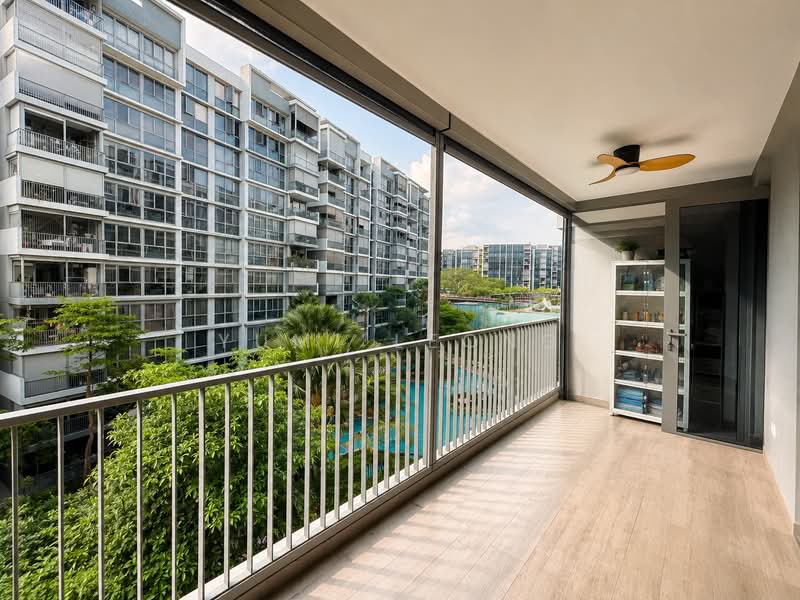 The Visionaire, 180 Canberra Drive, 4 Bedrooms, 1,314 sqft, Executive Condominium For Sale, by Yumi Leong, 500134372 - Balcony - PropertyGuru.com.sg
