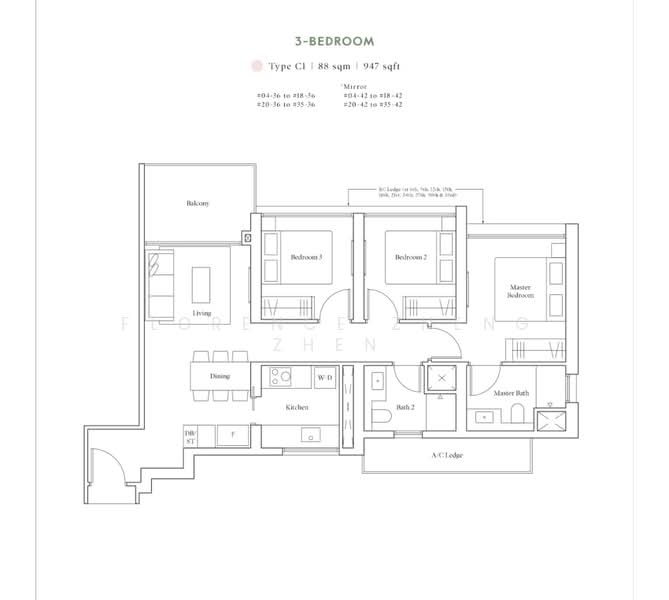 Avenue South Residence, 1 Silat Avenue, 3 Bedrooms, 947 sqft, Condominium For Rent, by Florence Zheng Zhen, 500134440 - PropertyGuru.com.sg