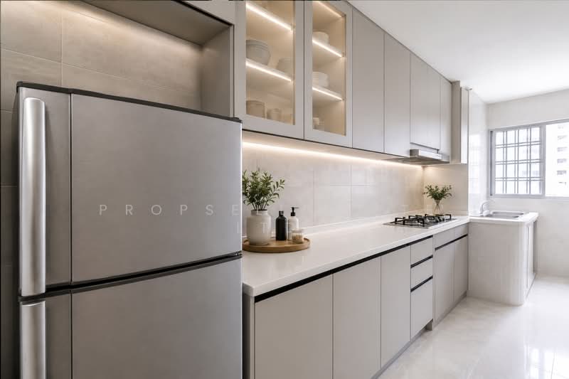 126 Yishun Street 11, 126 Yishun Street 11, 2 Bedrooms, 721 sqft, HDB Flat For Sale, by KOH YONG JIAN, 500134483 - Kitchen (staged) - PropertyGuru.com.sg