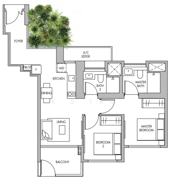 The Tre Ver, 62 Potong Pasir Avenue 1, 2 Bedrooms, 743 sqft, Condominium For Sale, by K.S Tan, 500135189 - PropertyGuru.com.sg