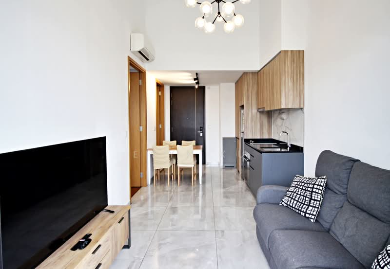 The Verandah Residences, 227 Pasir Panjang Road, 1 Bedroom, 592 sqft, Condominium For Rent, by Evyn Xu, 500135378 - Living Room - PropertyGuru.com.sg