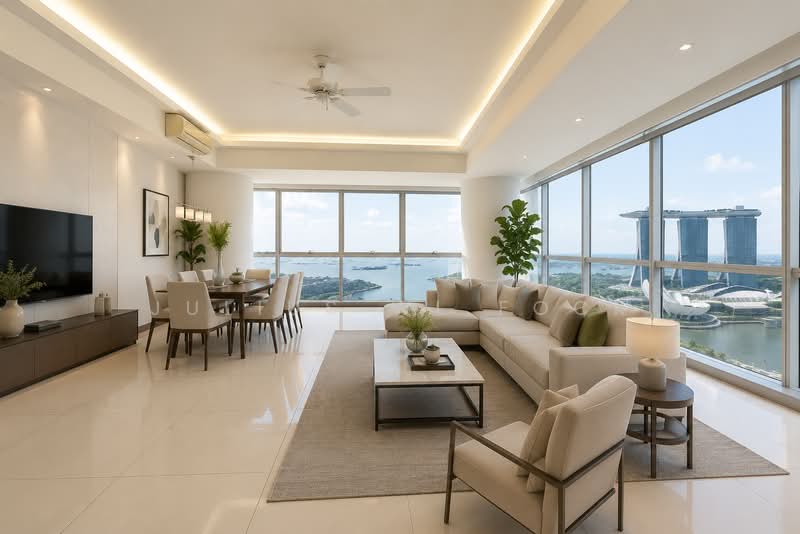The Sail @ Marina Bay, 6 Marina Boulevard, 4 Bedrooms, 2,200 sqft, Condominium For Rent, by Julius WL Fock, 500135468 - Living Room - PropertyGuru.com.sg
