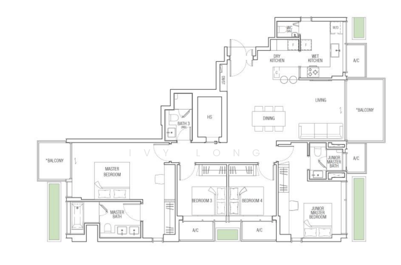 Jervois Mansion, 4 Jervois Close, 4 Bedrooms, 1,539 sqft, Condominium For Rent, by Ivy Long, 500137467 - PropertyGuru.com.sg