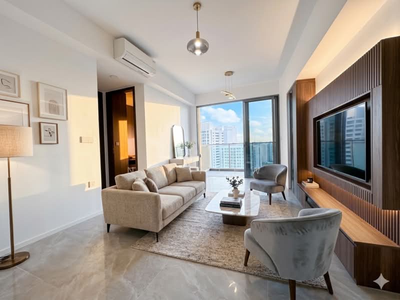 AMO Residence, 23 Ang Mo Kio Rise, 2 Bedrooms, 743 sqft, Condominium For Sale, by Nat Tjew, 500137543 - Living Room - PropertyGuru.com.sg