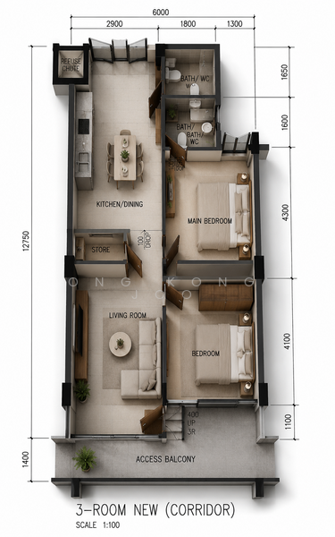 608 Bedok Reservoir Road, , 2 Bedrooms, 720 sqft, HDB Flat For Sale, by Ong Kong Joo, 500138034 - PropertyGuru.com.sg
