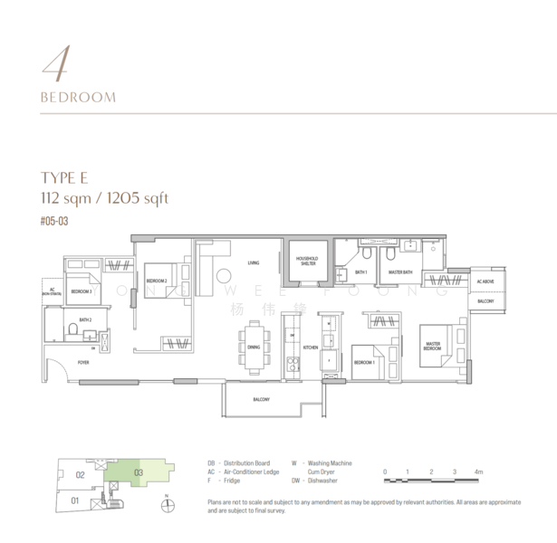 Ocho, , 4 Bedrooms, 1,205 sqft, Condominium For Sale, by Yong Wee Foong 杨伟锋, 500138874 - PropertyGuru.com.sg
