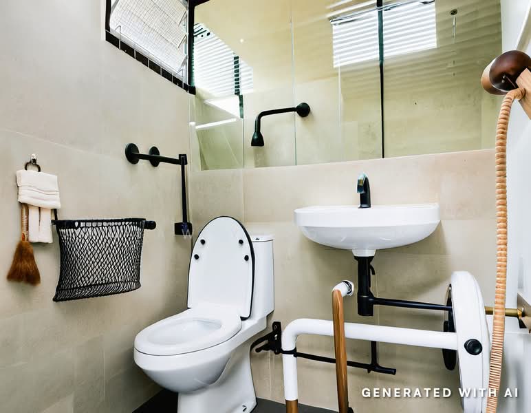 538 Ang Mo Kio Avenue 5, 538 Ang Mo Kio Avenue 5, 2 Bedrooms, 732 sqft, HDB Flat For Sale, by Miaw Yong Lim, 500139007 - Bathroom - PropertyGuru.com.sg