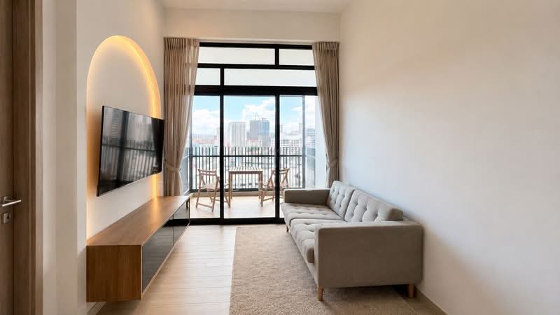 J Gateway, 2 Gateway Drive, 1 Bedroom, 517 sqft, Condominium For Rent, by Freddie Xu, 500139932 - Living Room - PropertyGuru.com.sg