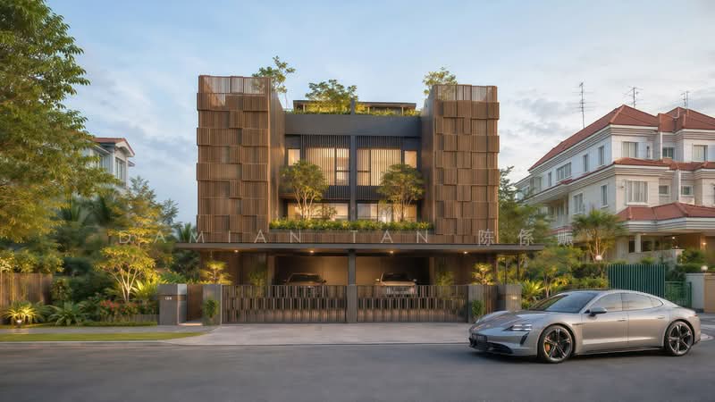 ⭐️ONLY ONE BRAND NEW SEMI-D @ ROBIN CLOSE | WITHIN 1KM TO ACS & SCGS PRIMARY | NEAR STEVENS MRT⭐️, Robin Close Stevens Fernhills Trevose Tempua Unggas Bahasa Tudor University Watten Shelford Hillcrest Greenwood Gentle Chancery Cluny Balmoral Robin Goldhill Barker Mount Rosie Harom Setangkai Dalkeith Berrima Harlyn Camborne Kheam Hock Duchess, 6 Bedrooms, 8,527 sqft, Semi-Detached House For Sale, by Damian Tan 陈係赈, 500140155 - Front Elevation Night - PropertyGuru.com.sg