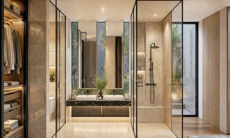 ⭐️ONLY ONE BRAND NEW SEMI-D @ ROBIN CLOSE | WITHIN 1KM TO ACS & SCGS PRIMARY | NEAR STEVENS MRT⭐️, Robin Close Stevens Fernhills Trevose Tempua Unggas Bahasa Tudor University Watten Shelford Hillcrest Greenwood Gentle Chancery Cluny Balmoral Robin Goldhill Barker Mount Rosie Harom Setangkai Dalkeith Berrima Harlyn Camborne Kheam Hock Duchess, 6 Bedrooms, 8,527 sqft, Semi-Detached House For Sale, by Damian Tan 陈係赈, 500140155 - Master Bathroom - PropertyGuru.com.sg
