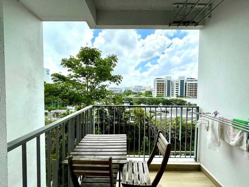 Sims Urban Oasis, 2 Sims Drive, 2 Bedrooms, 624 sqft, Condominium For Rent, by Johanna Chow, 500140565 - Balcony - PropertyGuru.com.sg