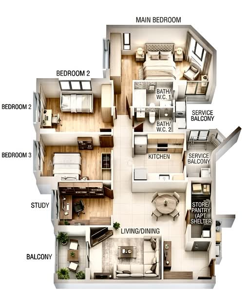 333 Sembawang Close, 333 Sembawang Close, 3 Bedrooms, 1,076 sqft, HDB Flat For Rent, by Lawrence Tan, 500140733 - Master Bedroom - PropertyGuru.com.sg