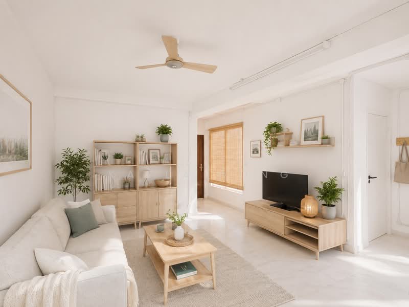 78 Guan Chuan Street, 78 Guan Chuan Street, 3 Bedrooms, 800 sqft, Walk-up Apartment For Sale, by Kayla Wong, 500141017 - Living Room - Reimagined with AI - PropertyGuru.com.sg