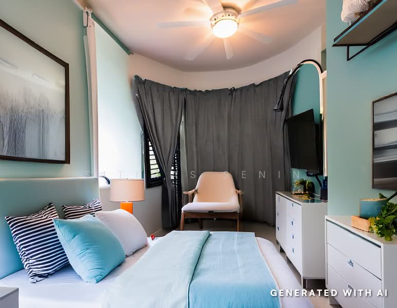349 Corporation Drive, 349 Corporation Drive, 4 Bedrooms, 1,312 sqft, HDB Flat For Sale, by Sitimas Senin, 500141246 - Master Bedroom For Illustration Purposes - PropertyGuru.com.sg