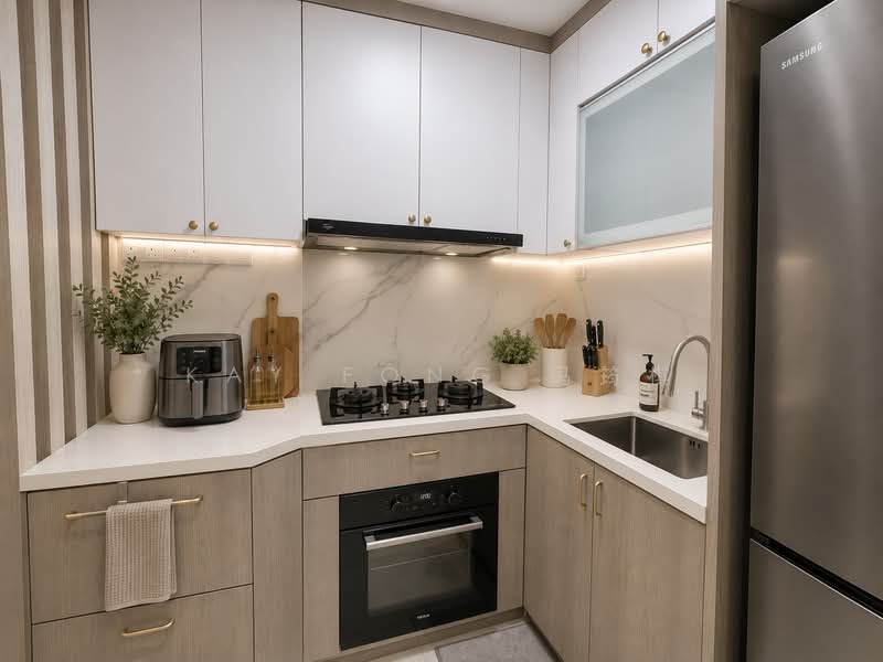 168C Simei Lane, 168C Simei Lane, 3 Bedrooms, 1,012 sqft, HDB Flat For Sale, by Kay Fong 冯筠棋, 500141264 - Kitchen (Virtually Staged) - PropertyGuru.com.sg
