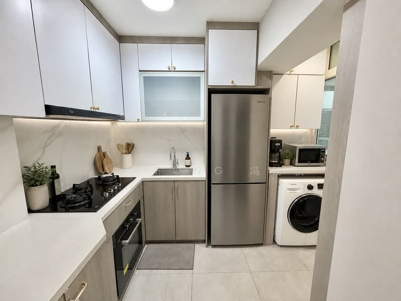 168C Simei Lane, 168C Simei Lane, 3 Bedrooms, 1,012 sqft, HDB Flat For Sale, by Kay Fong 冯筠棋, 500141264 - Kitchen (Virtually Staged) - PropertyGuru.com.sg