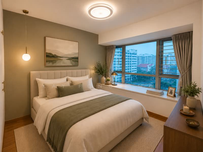168C Simei Lane, 168C Simei Lane, 3 Bedrooms, 1,012 sqft, HDB Flat For Sale, by Kay Fong 冯筠棋, 500141264 - Master Bedroom (Virtually Staged) - PropertyGuru.com.sg