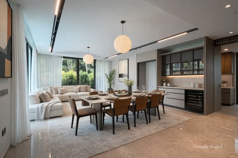 🌟Brand New🌿Wide Frontage🌟3.5 Storey Semi-D with Lift and Pool☎️Joleen 8686~9040, Binjai Park, Jalan Kampong Chantek, Sian Tuan Avenue, Greenbank Park, Rifle Range Road, Clementi Park / Upper Bukit Timah, 5 Bedrooms, 5,436 sqft, Semi-Detached House For Sale, by Joleen Lye, 500141343 - Living Room - PropertyGuru.com.sg