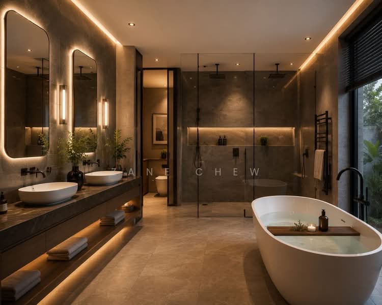 ⭐️Landed Beautiful Designer Renovated With Lift 3.5 Storey Luxus Hill, , 5 Bedrooms, 3,600 sqft, Terraced House For Sale, by Zane Chew, 500141400 - Bathroom - PropertyGuru.com.sg