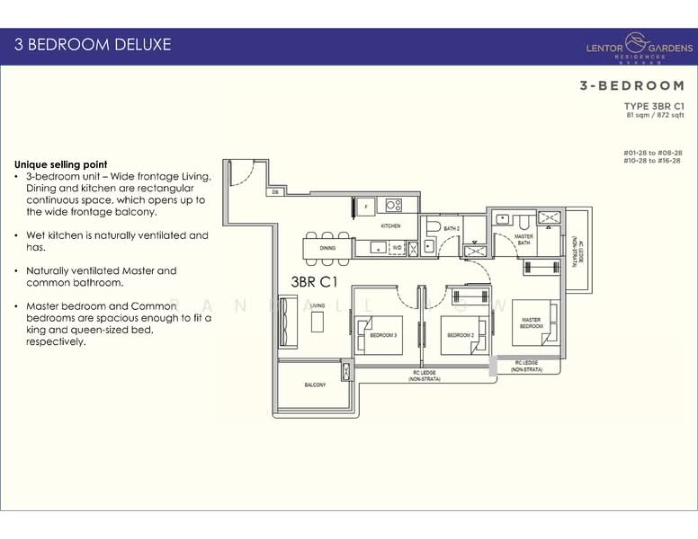 Lentor Gardens Residences, 68 Lentor Gardens, 3 Bedrooms, 872 sqft, Condominium For Sale, by Randall How, 500141593 - PropertyGuru.com.sg