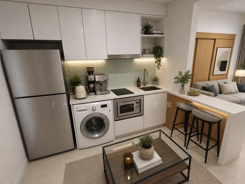 Eight Riversuites, 2 Whampoa East, 1 Bedroom, 441 sqft, Condominium For Rent, by Zane Soo 苏昱能, 500141772 - Kitchen - PropertyGuru.com.sg